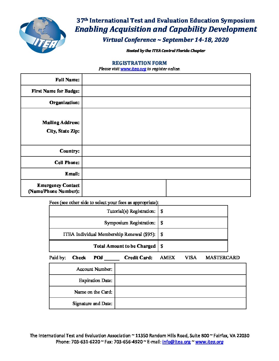 2020 Symposium Registration Form