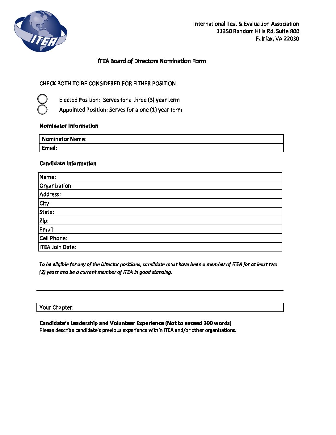 Board Nomination Form