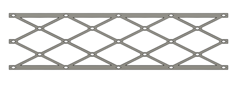 Figure 15: Final crumple zone to be attached to the drop cage. This design broke at all intersections when subjected to the equivalent force.